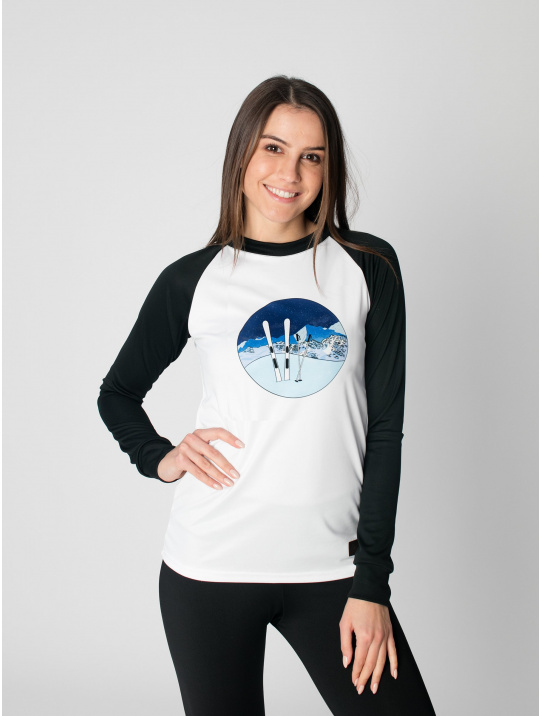 IceDress Drexiss dámské funkční CoolMax tričko SKI - WHITE dlouhý rukáv