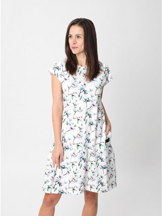 IceDress Drexiss dámské letní šaty SOFIE WHITE FLOWERS
