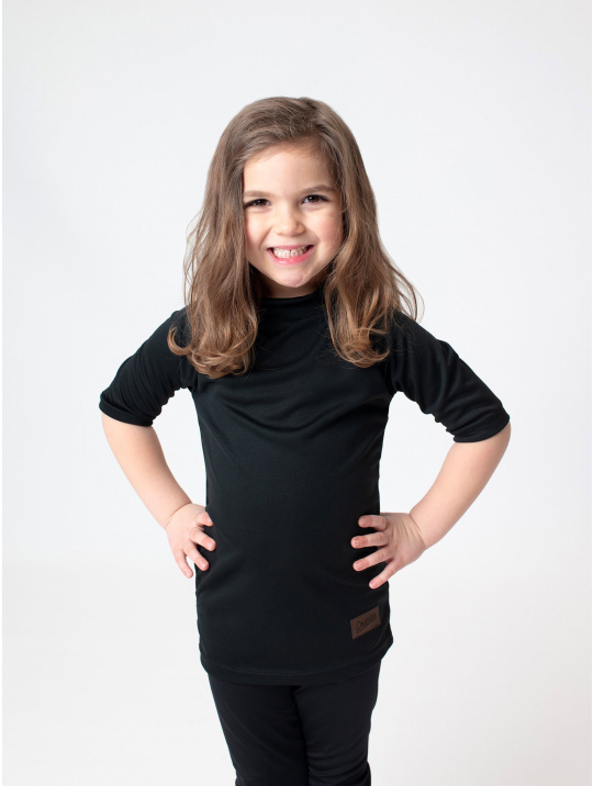 IceDress Drexiss dětské funkční CoolMax triko BLACK krátký rukáv