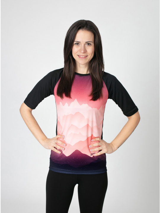IceDress Drexiss dámské funkční CoolMax tričko FULL SUNSET krátký rukáv